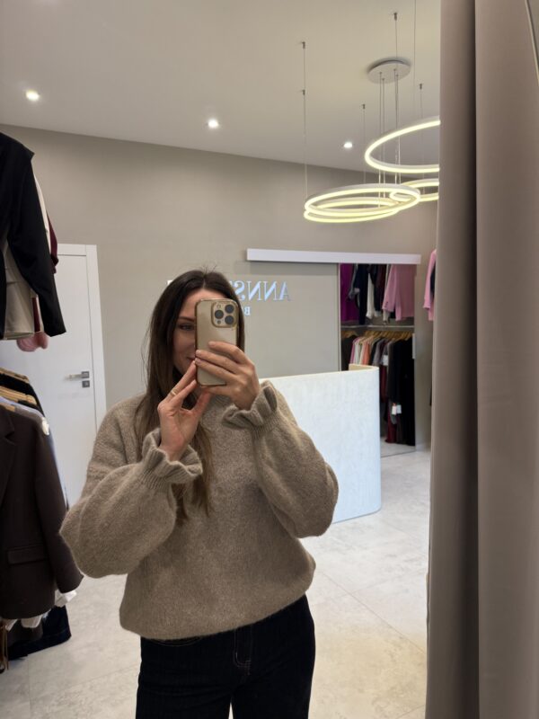 Sweter babyalpaca falbanka fango