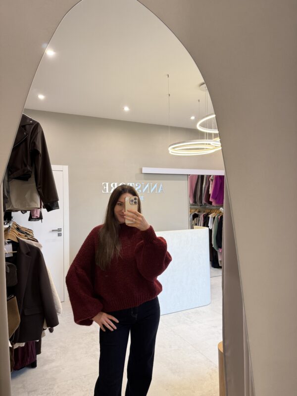 IMG_5440 Sweter oversizowy rękaw bordo