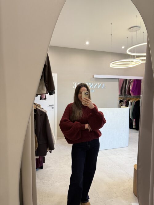 IMG_5444 Sweter oversizowy rękaw bordo