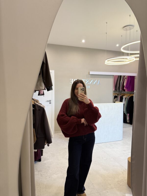 IMG_5444 Sweter oversizowy rękaw bordo