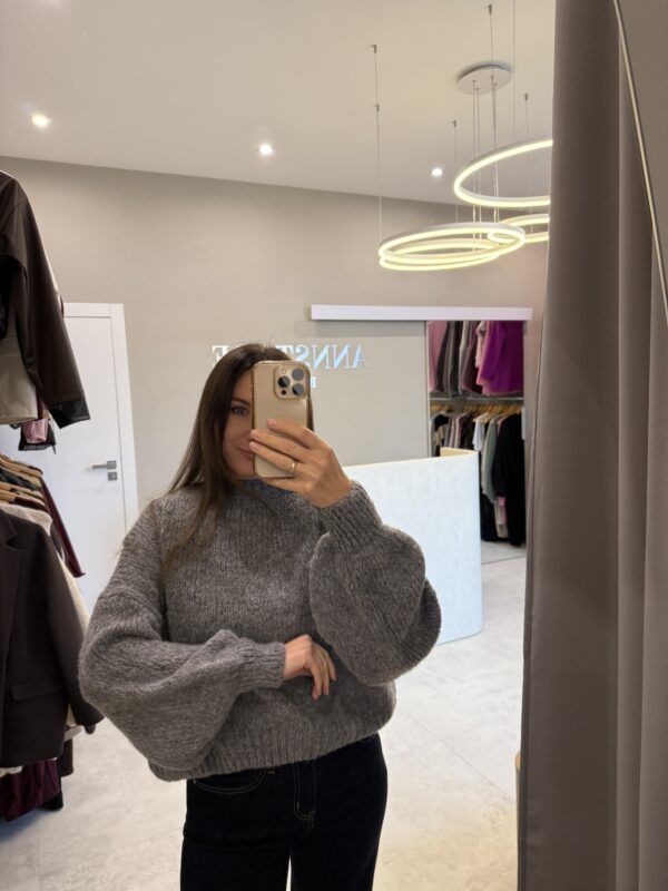 IMG_5467 Sweter oversizowy rękaw szary