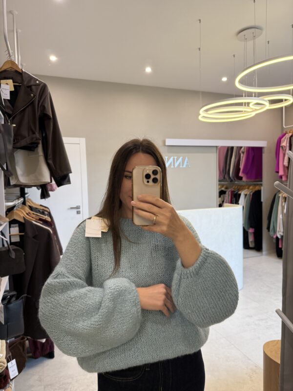 IMG_5530 Sweter z bufiastym rękawem błękitny