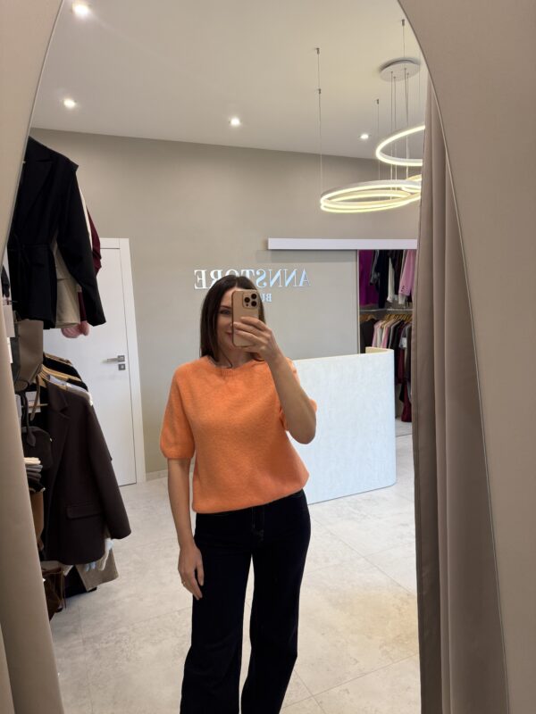 SWETER BABY ALPAKA KRÓTKI RĘKAW POMARAŃCZOWY