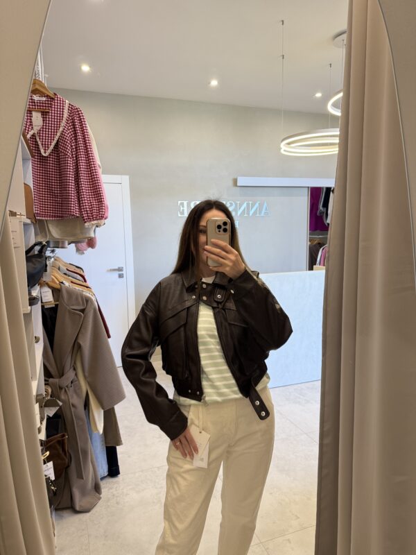 Kurtka ramoneska czekoladowa M/L