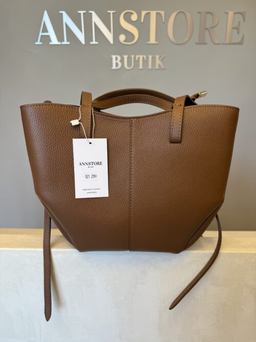 Torebka skórzana karmel