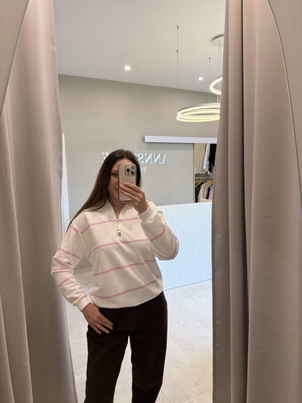 BLUZA POLO RÓŻOWE PASKI S