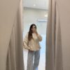 bluza oversize beż melanż