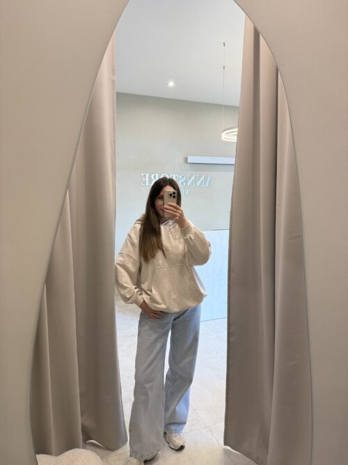 bluza oversize beż melanż