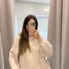 BLUZA Z KAPTUREM OVERSIZE BEŻ MELANŻ